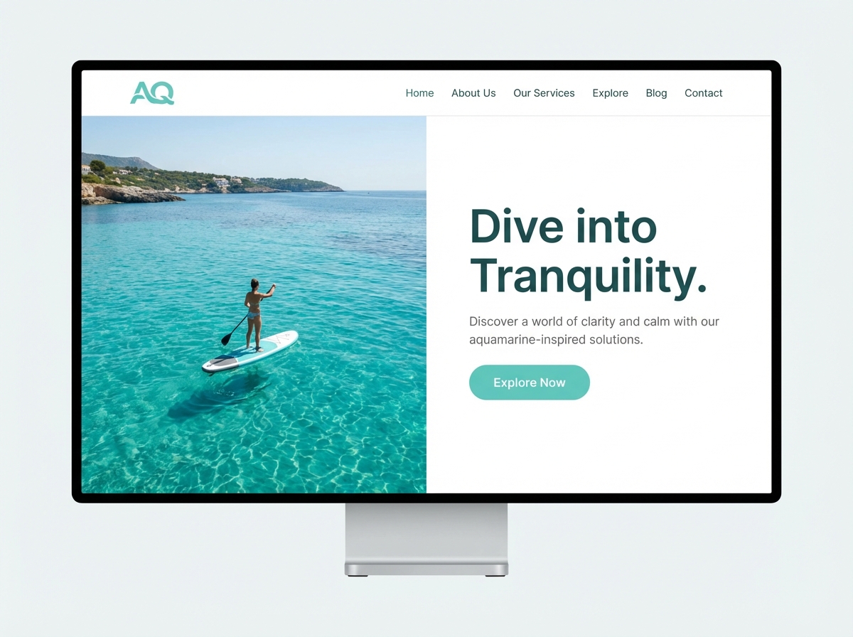 Build a Beautiful Website in any Shade of Aquamarine website preview