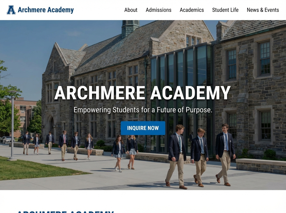 Build Your Archmere Academy Website website preview