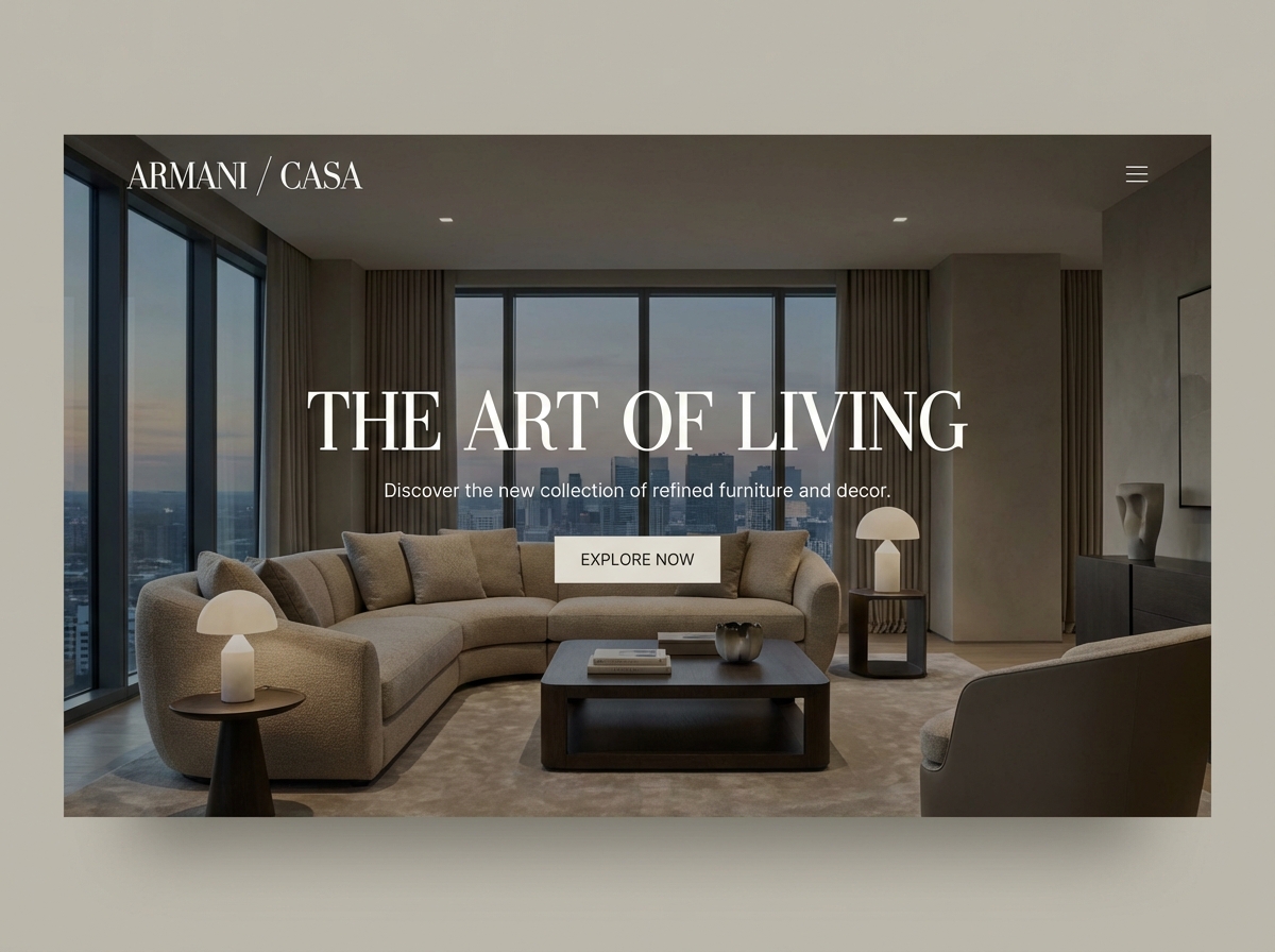 Showcase Your Exclusive Armani Casa Collection Online website preview