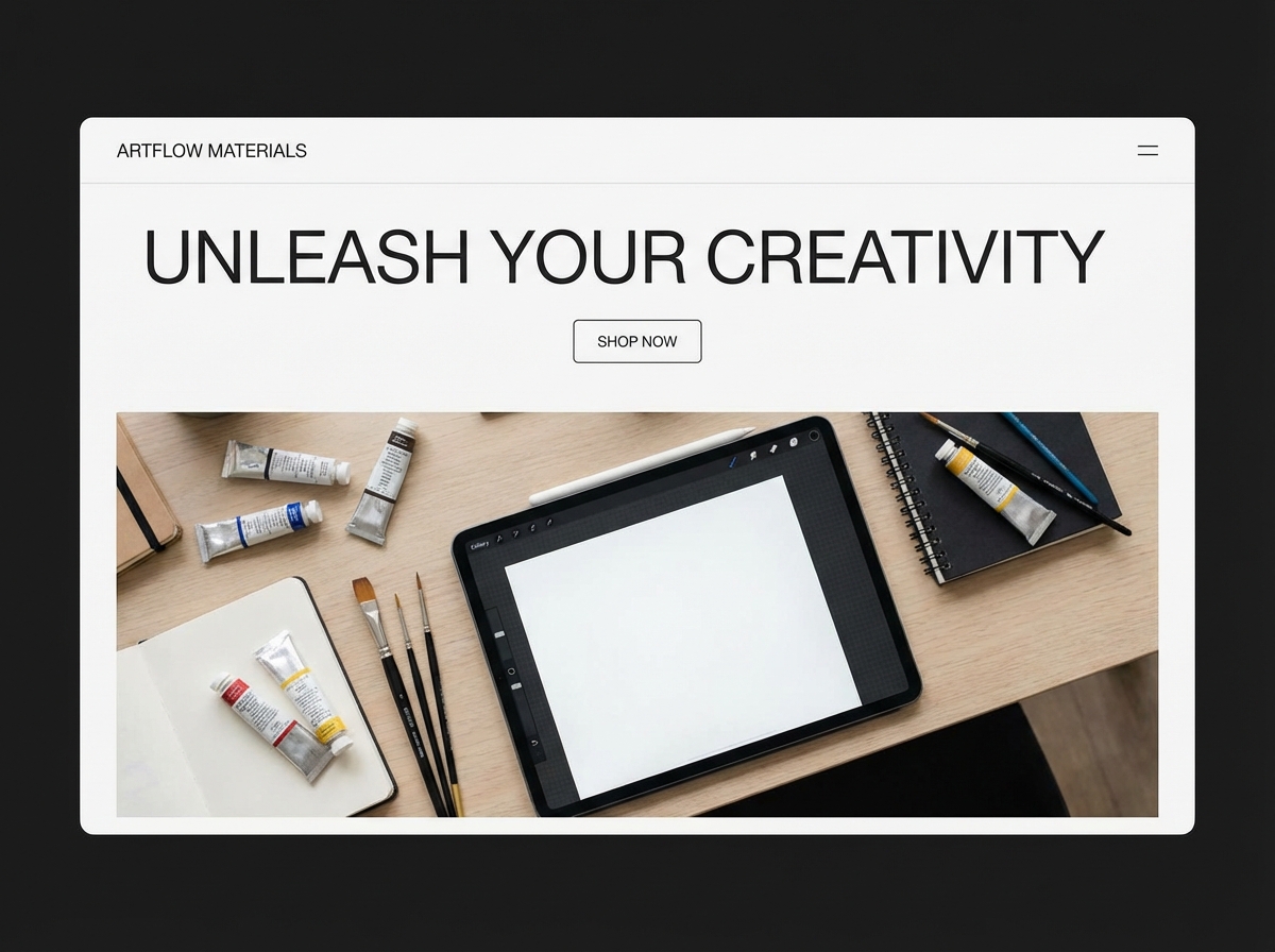 Build Your Art Materials Website with Ease website preview