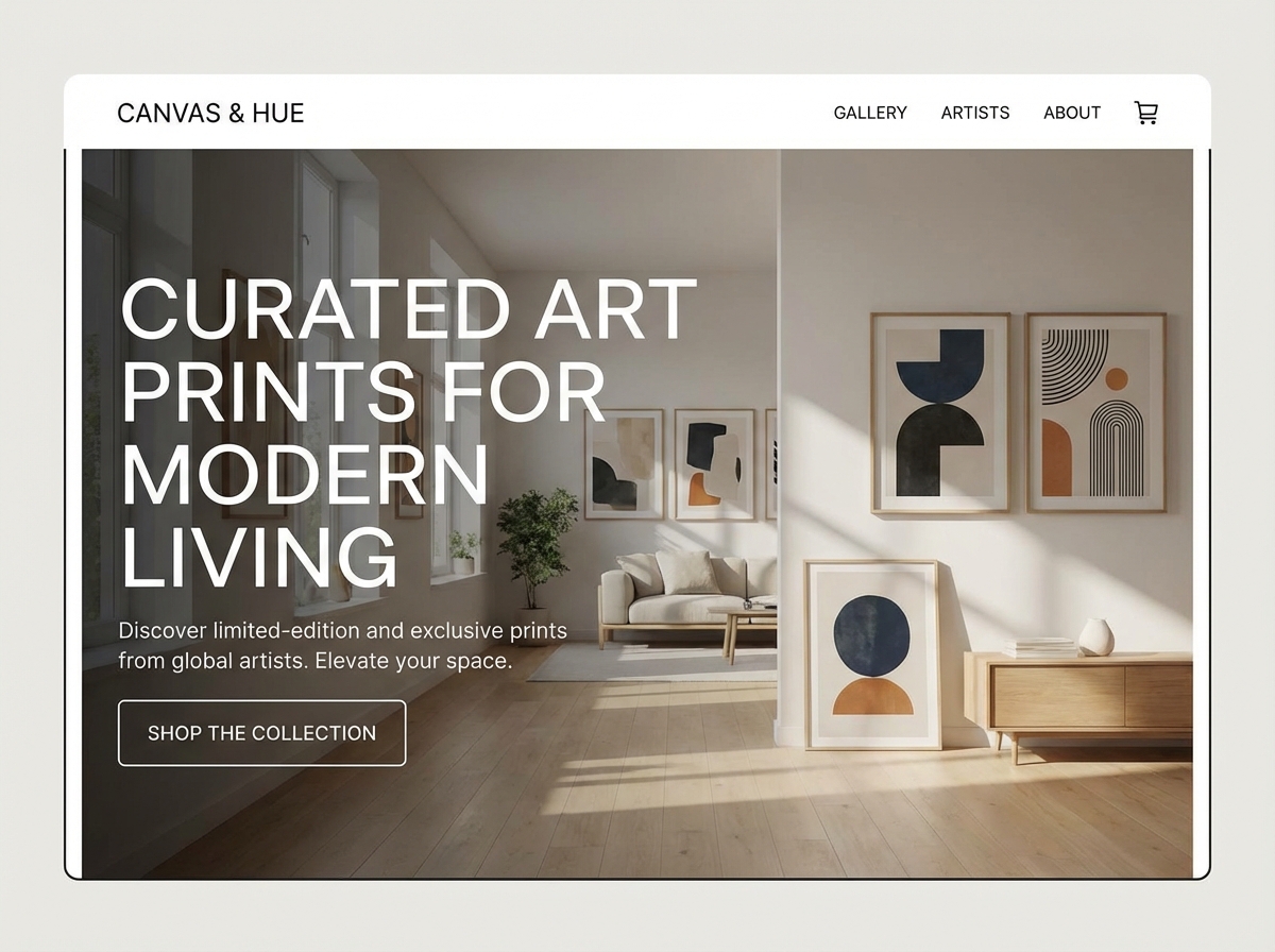 Build Your Stunning Art Print Website Today website preview