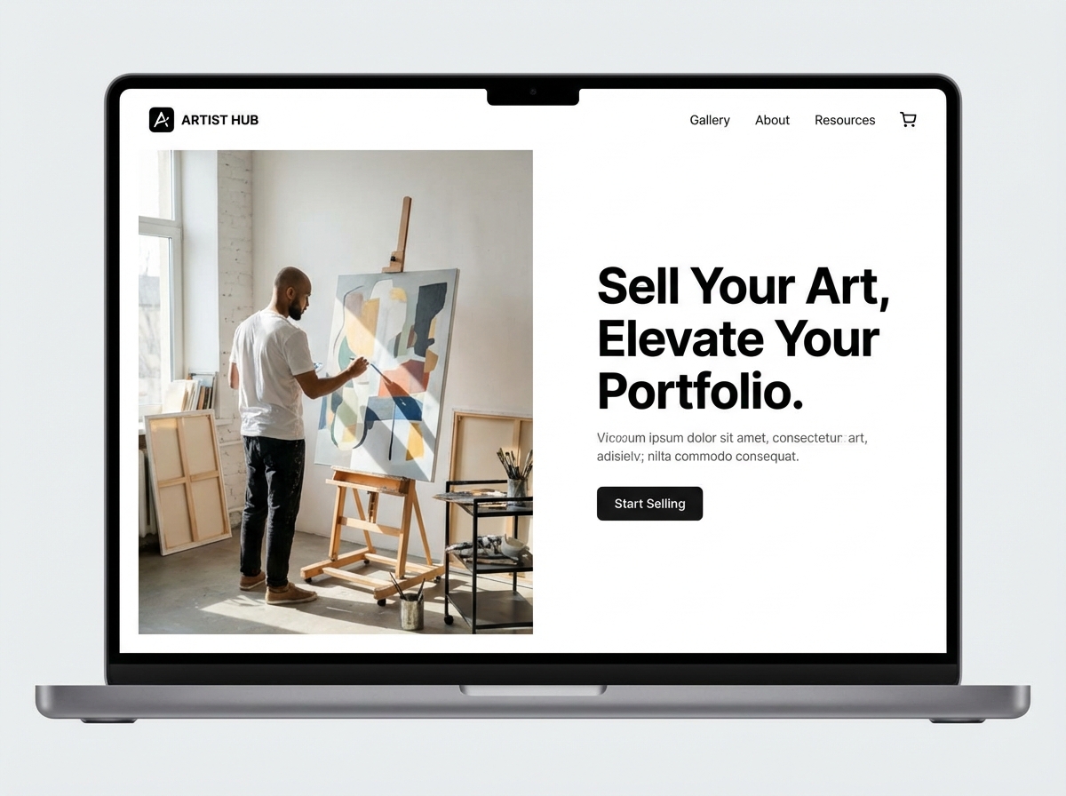Build a Stunning Portfolio & Sell Art website preview
