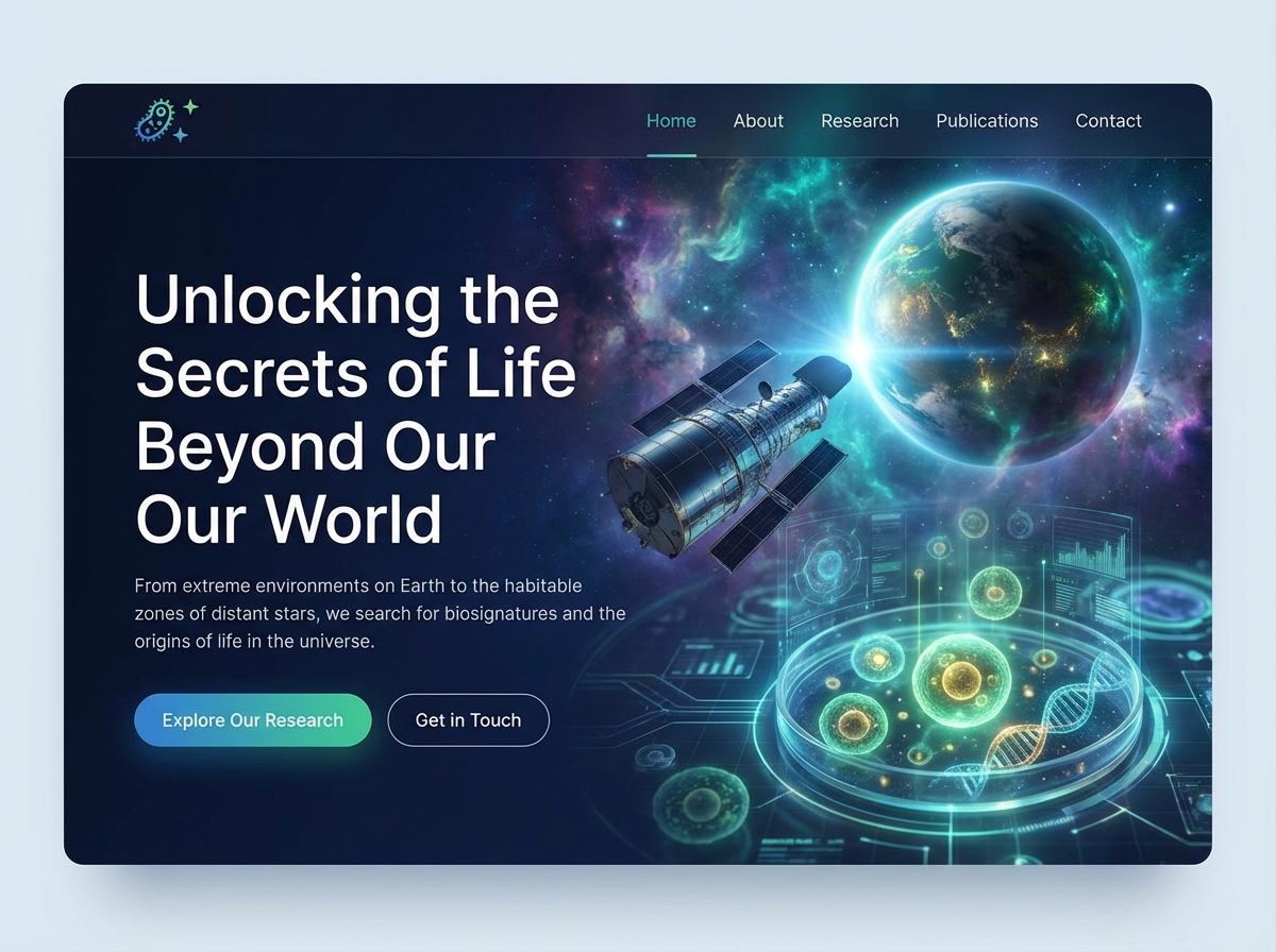 Build Your Stellar <span class="gradient-text">Astrobiologist Website</span> Today website preview