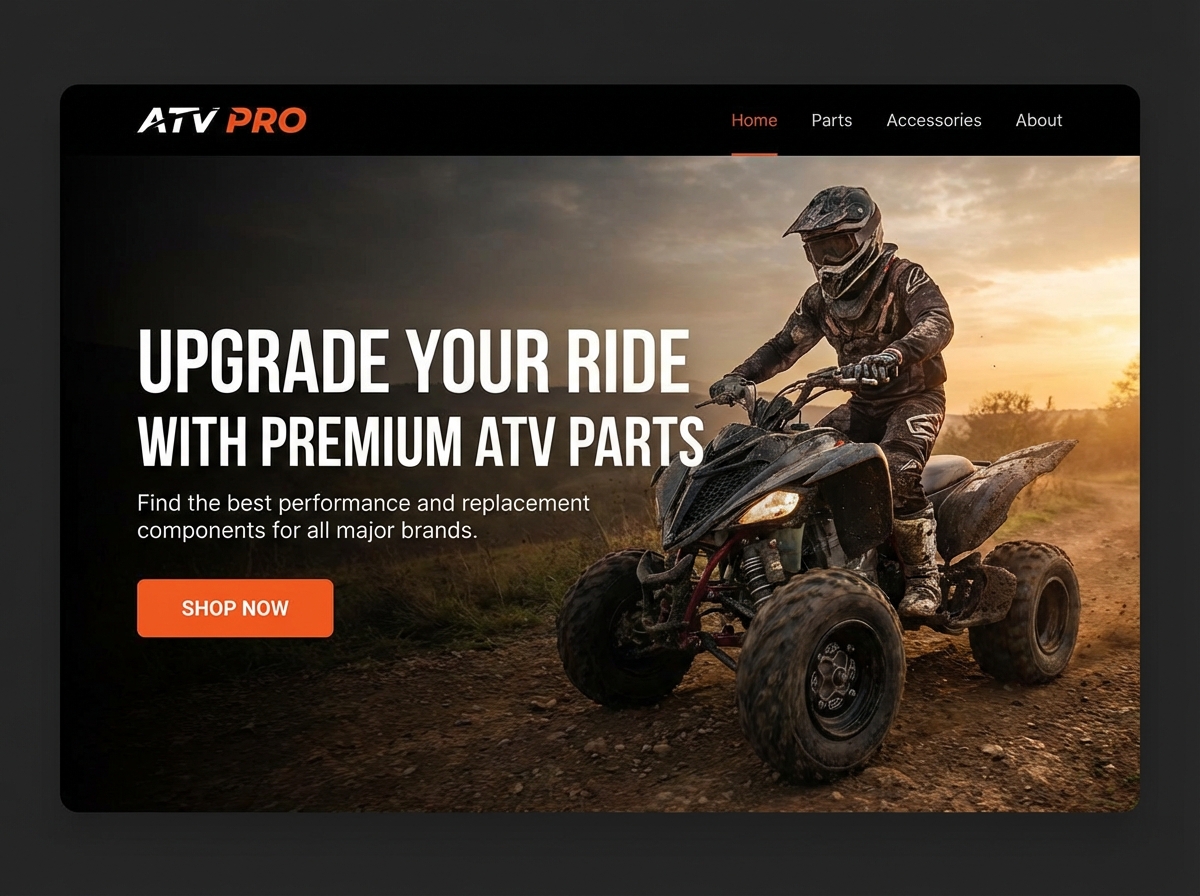 Build Your High-Performance ATV Parts Website Today website preview