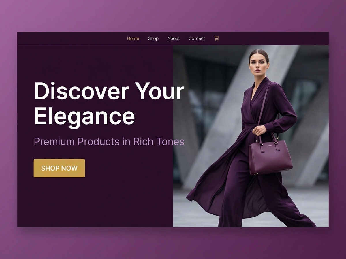 Create a Stunning Website with an Amazing Aubergine Color Palette website preview