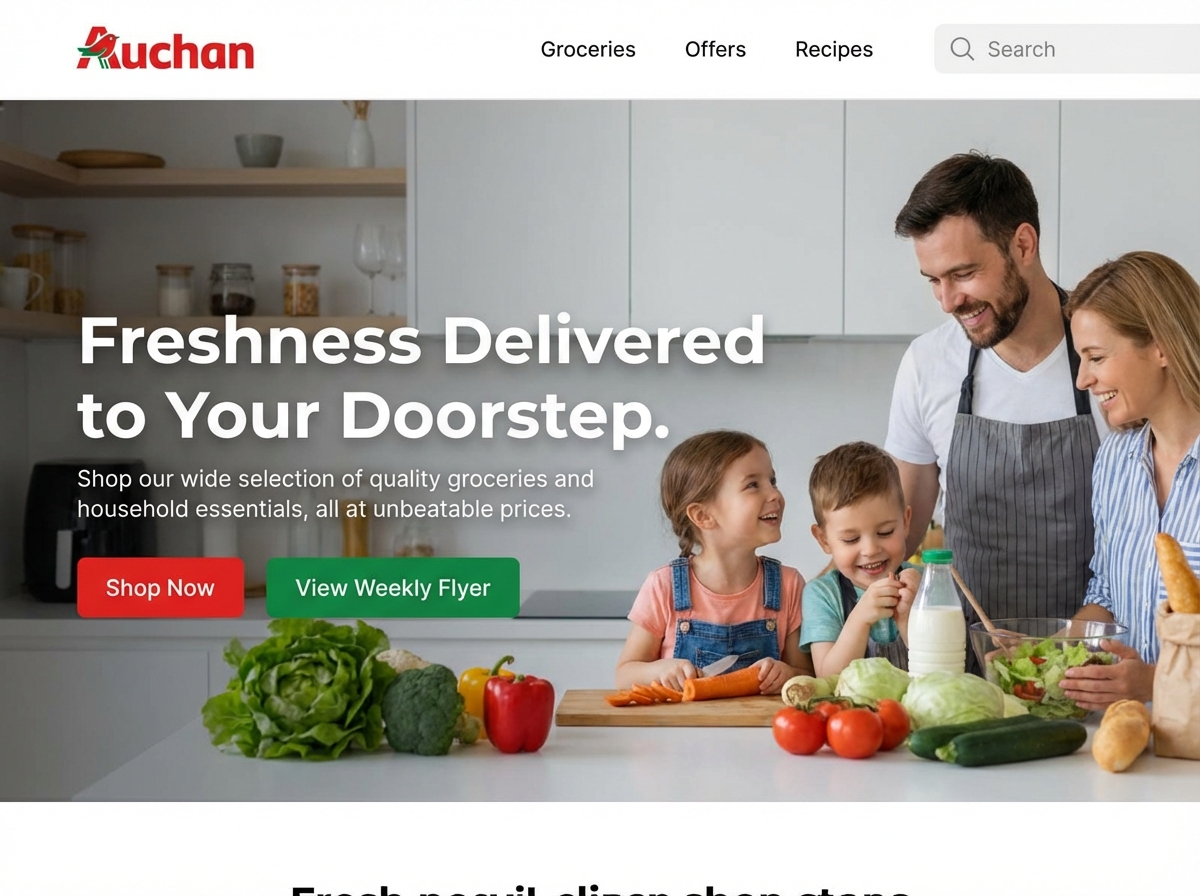 Build Your Auchan-Like Online Store with Grigora website preview