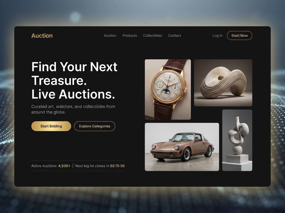 Build a High-Performance Auction Website with Grigora website preview