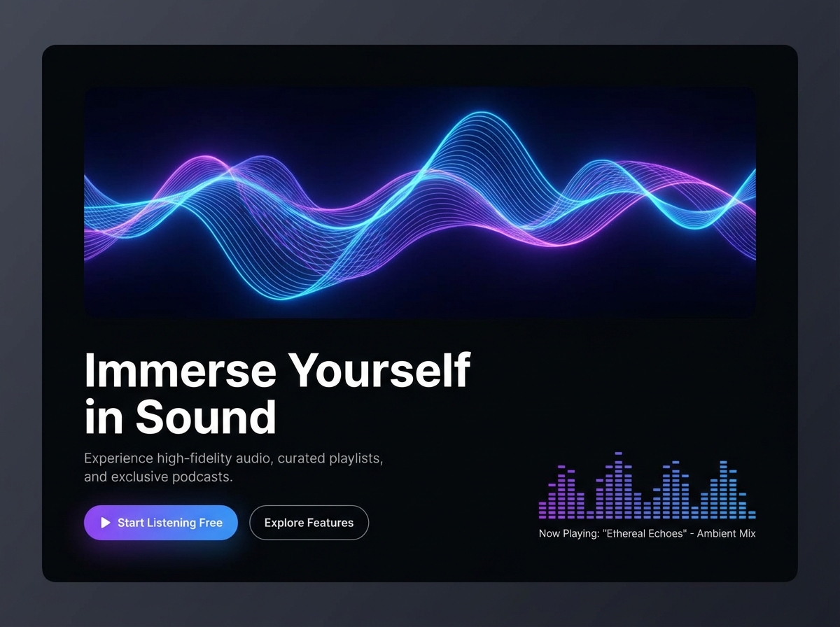 Build Your Professional Audio Website with Ease website preview