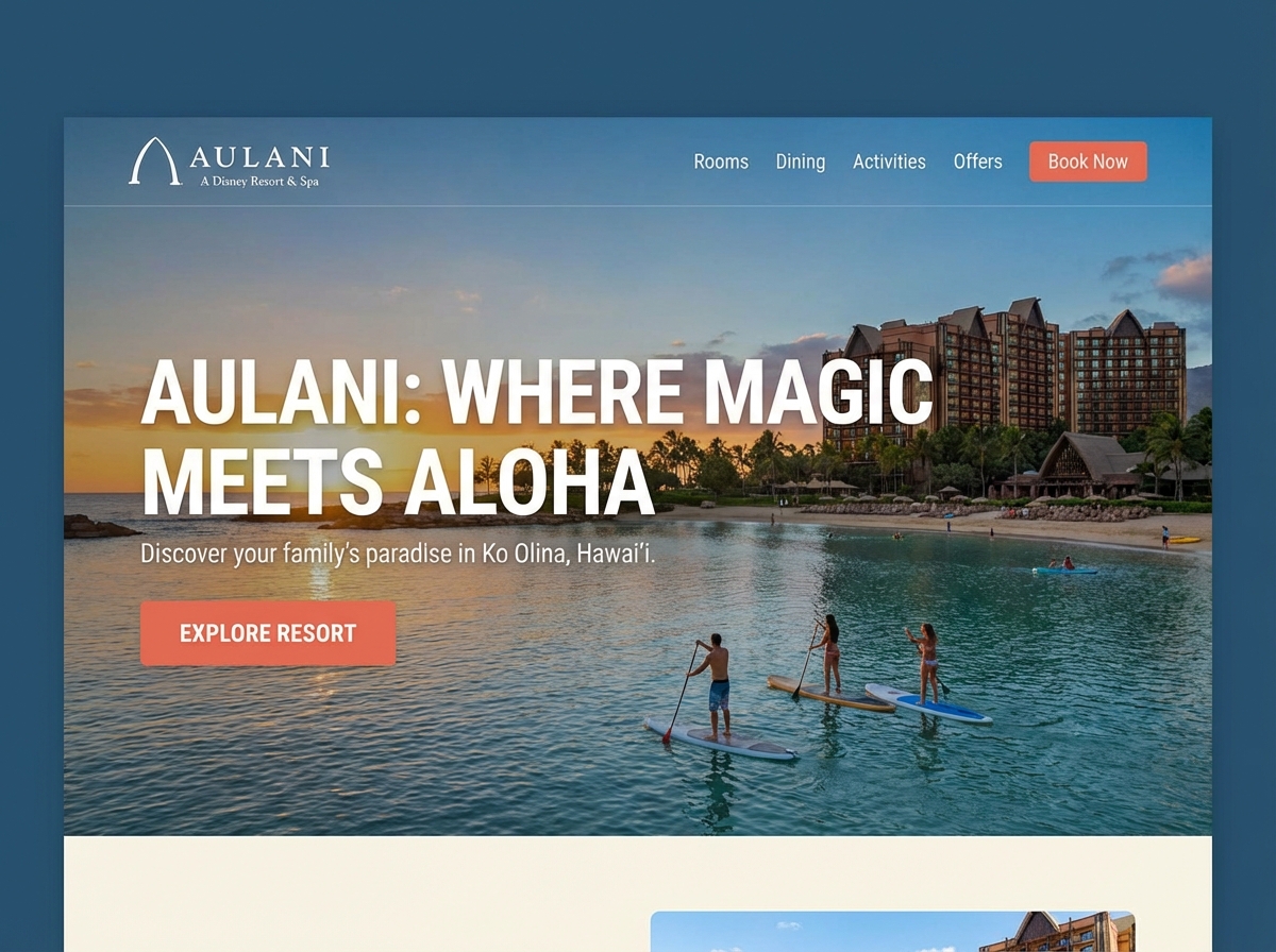 Build Your Ultimate Aulani Fan Website Today website preview