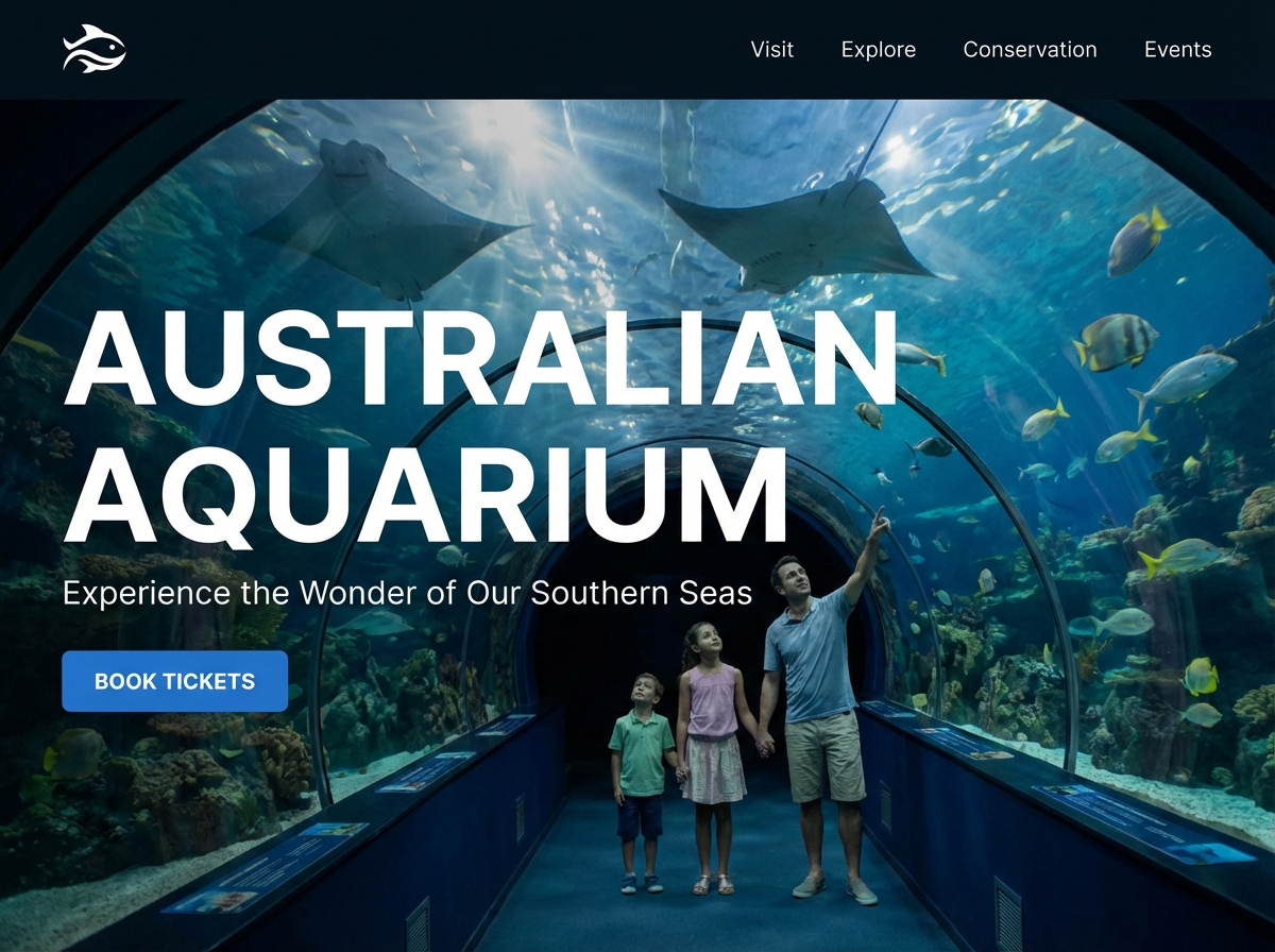 Build a Stunning Australian Aquarium Website website preview