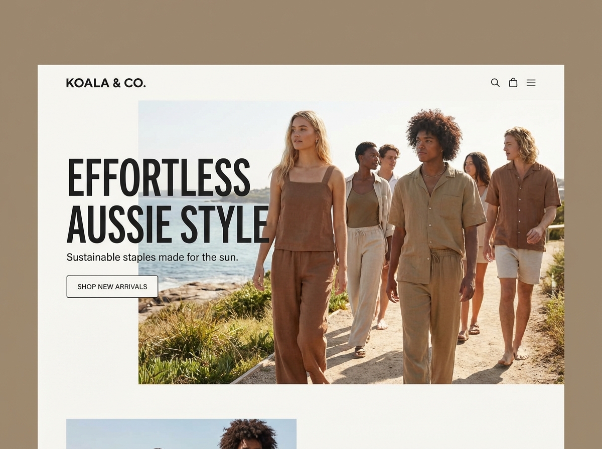 Build Your Stylish Australian Clothing Brand Website website preview