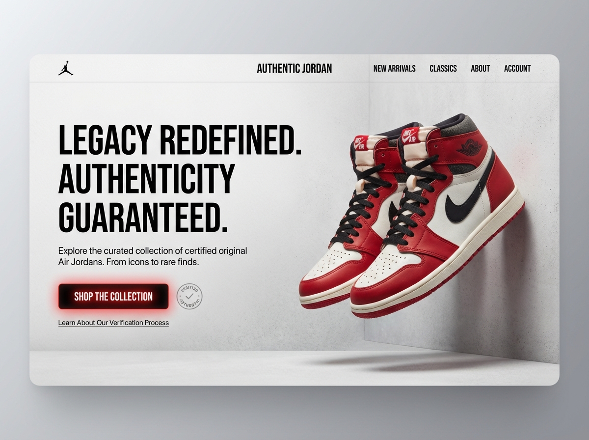Build Your Ultimate Authentic Jordan Showcase website preview