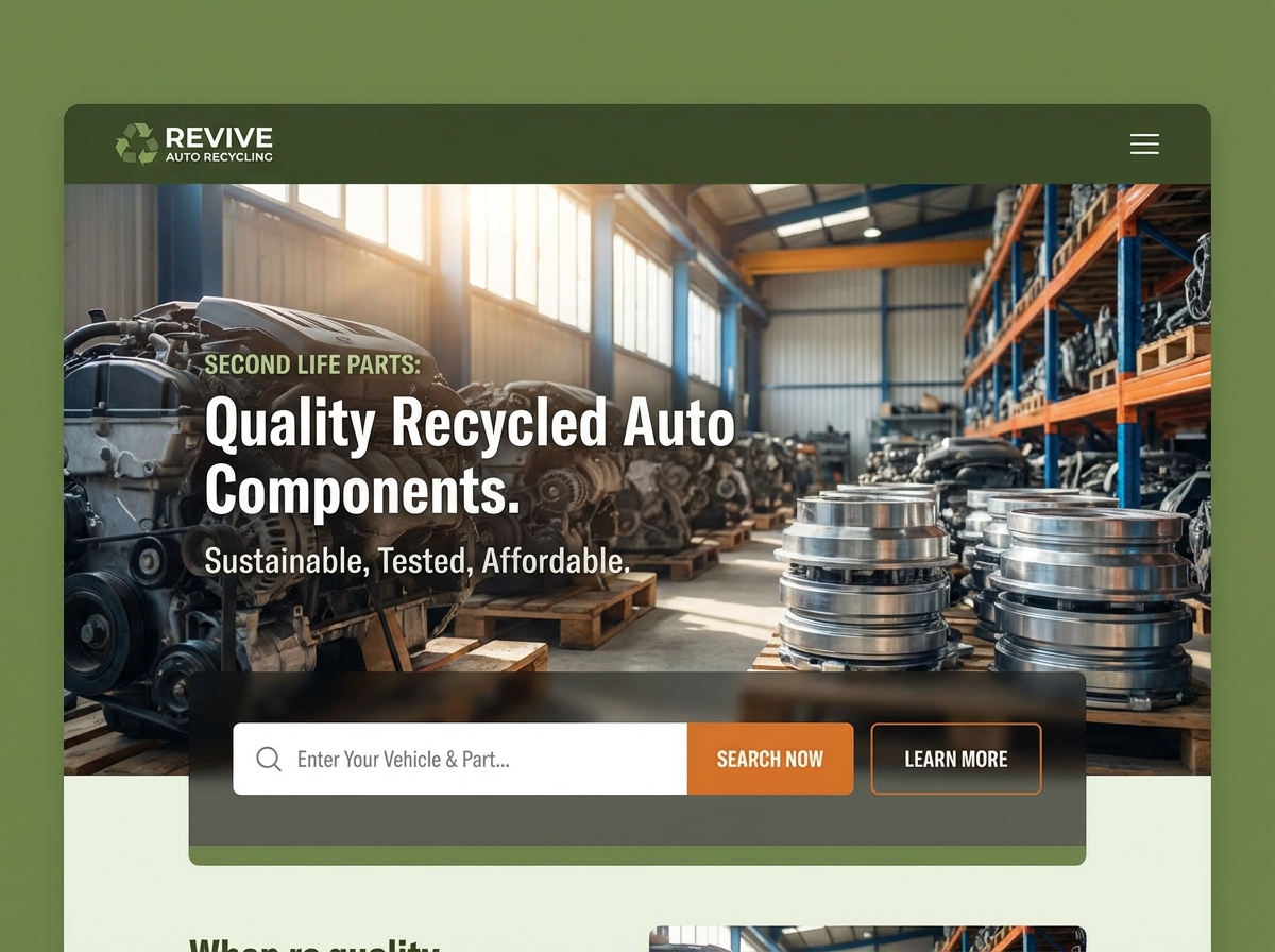 Build Your Own Auto Parts Recycling Website website preview