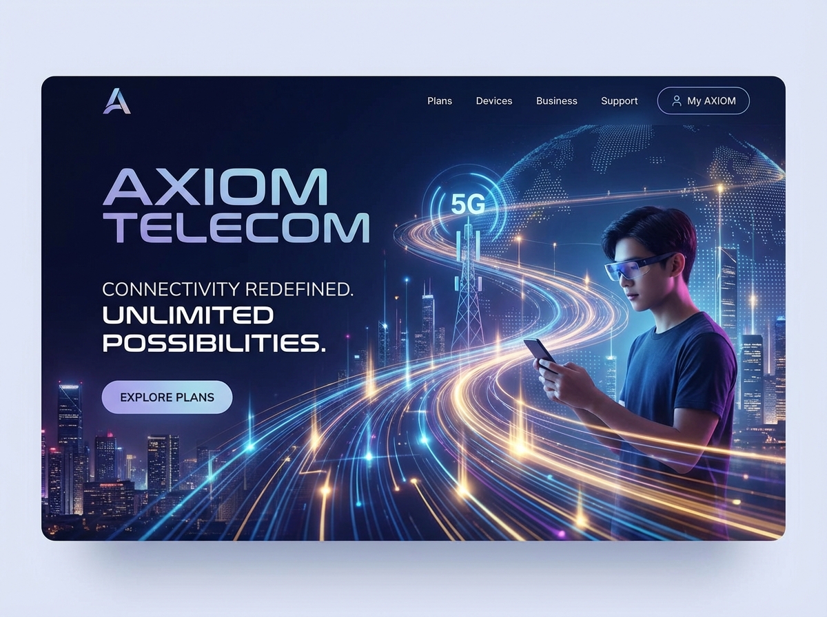 Build a Powerful Online Store with the Axiom Telecom Website Builder website preview