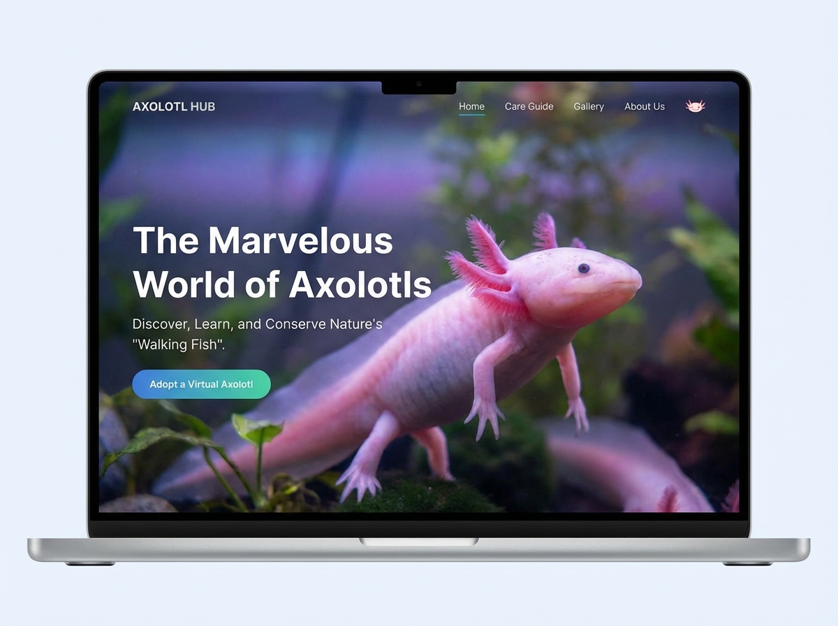 Create a Stunning Online Presence for Your Axolotl website preview