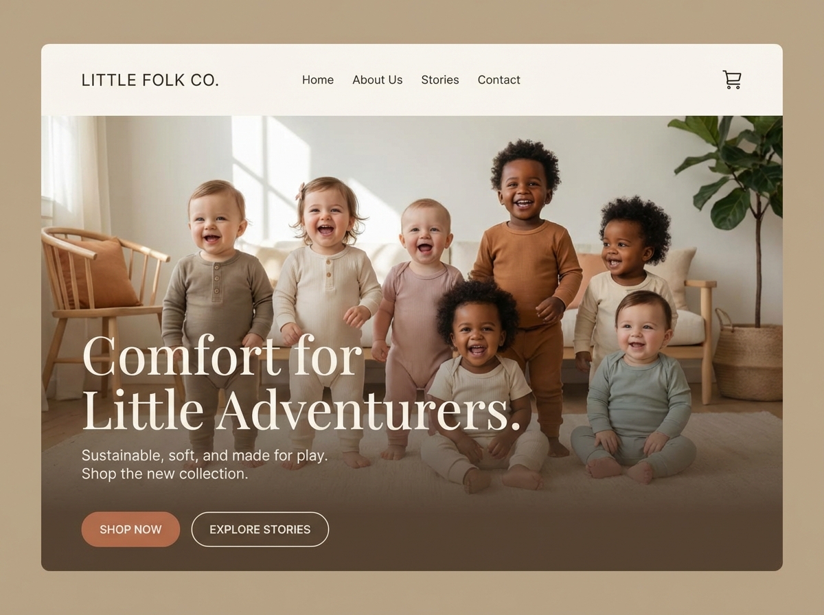 Build Your Dream Baby Clothing Website website preview