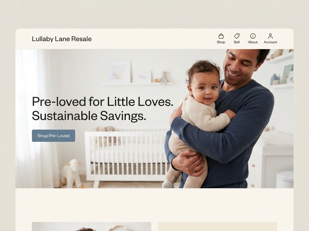 Build Your Thriving Baby Resale Website Today website preview