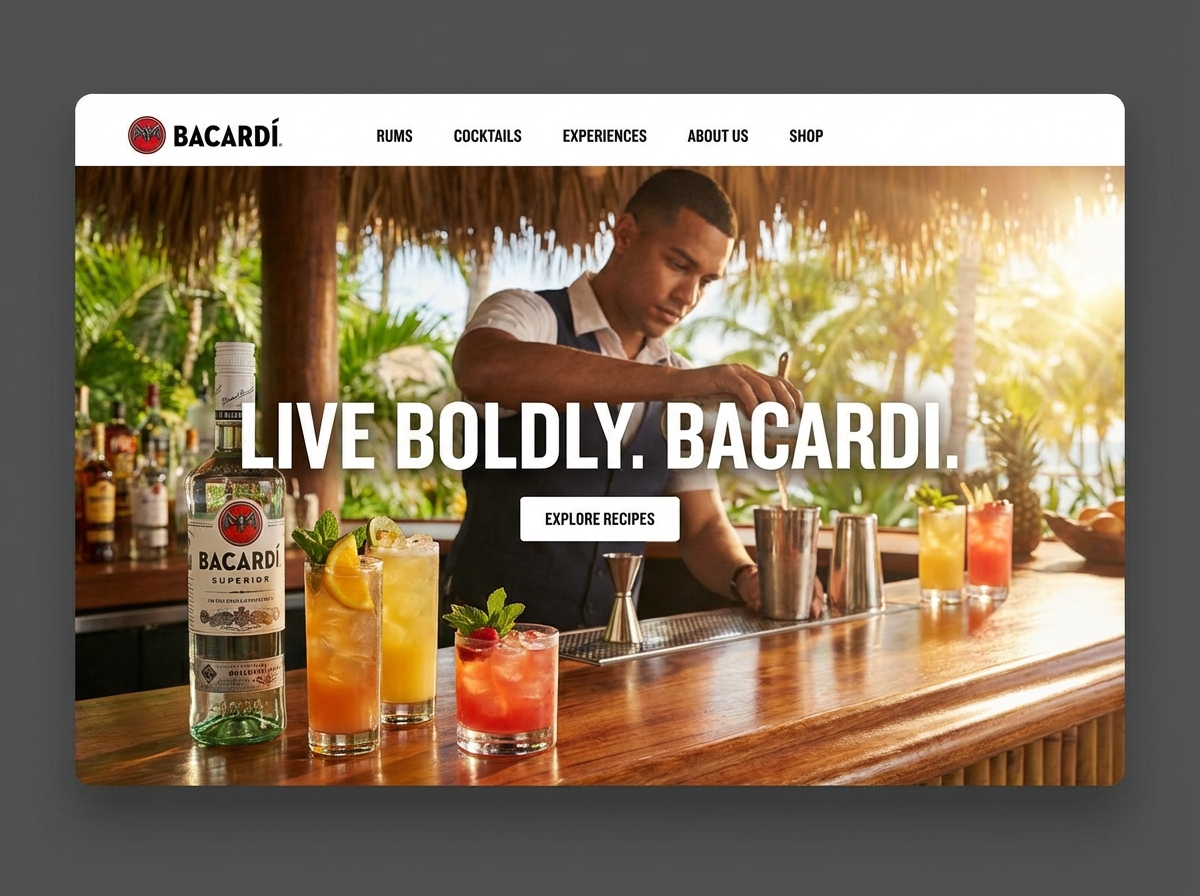 Build a Brand-Perfect Bacardi Website with Ease website preview