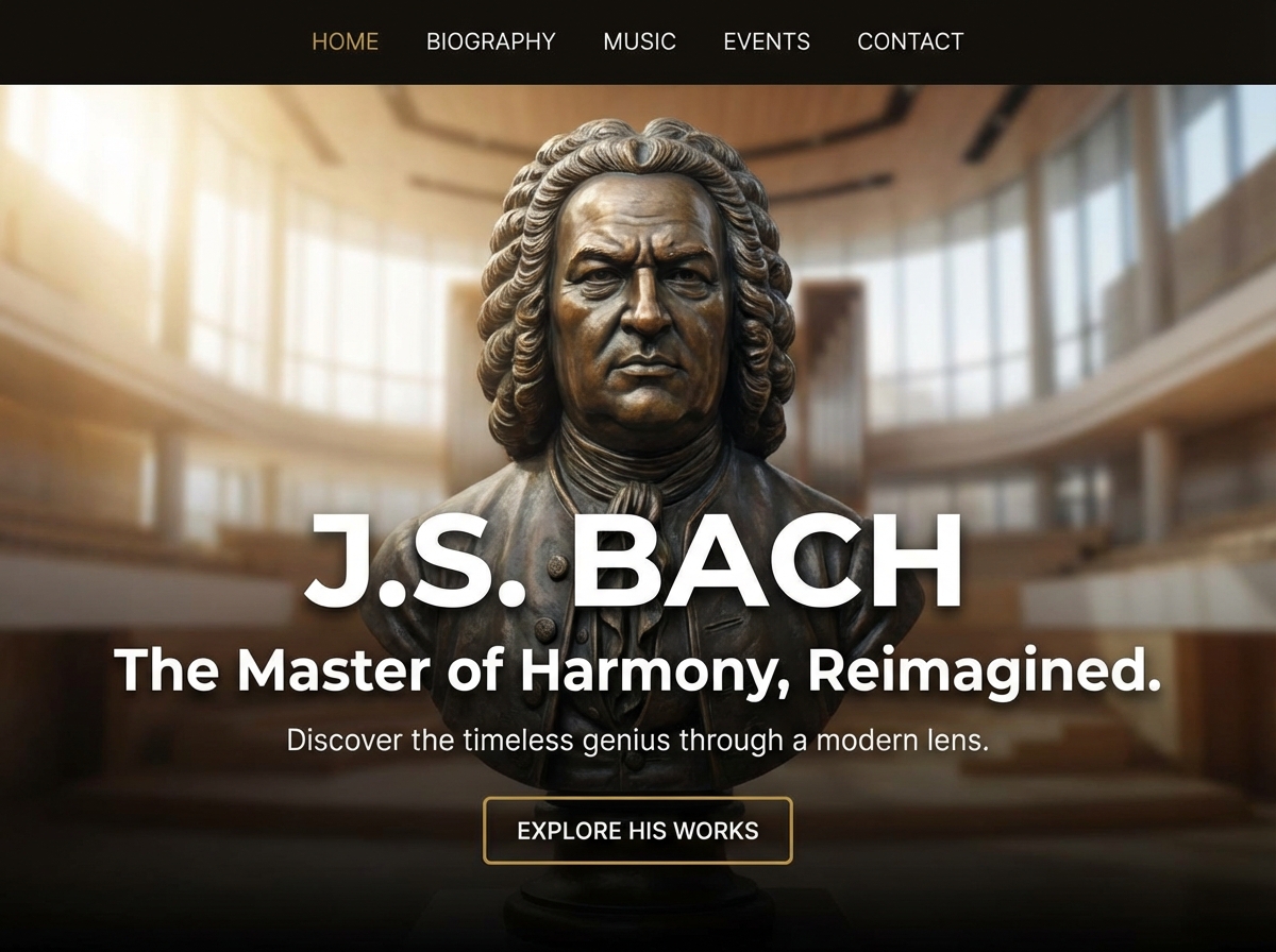 Build Your Artistic Legacy with a Stunning Bach Website website preview