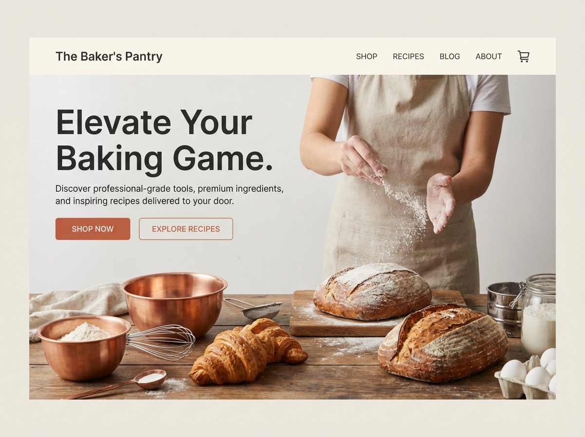 Launch Your Online Baking Supply Store with Ease website preview