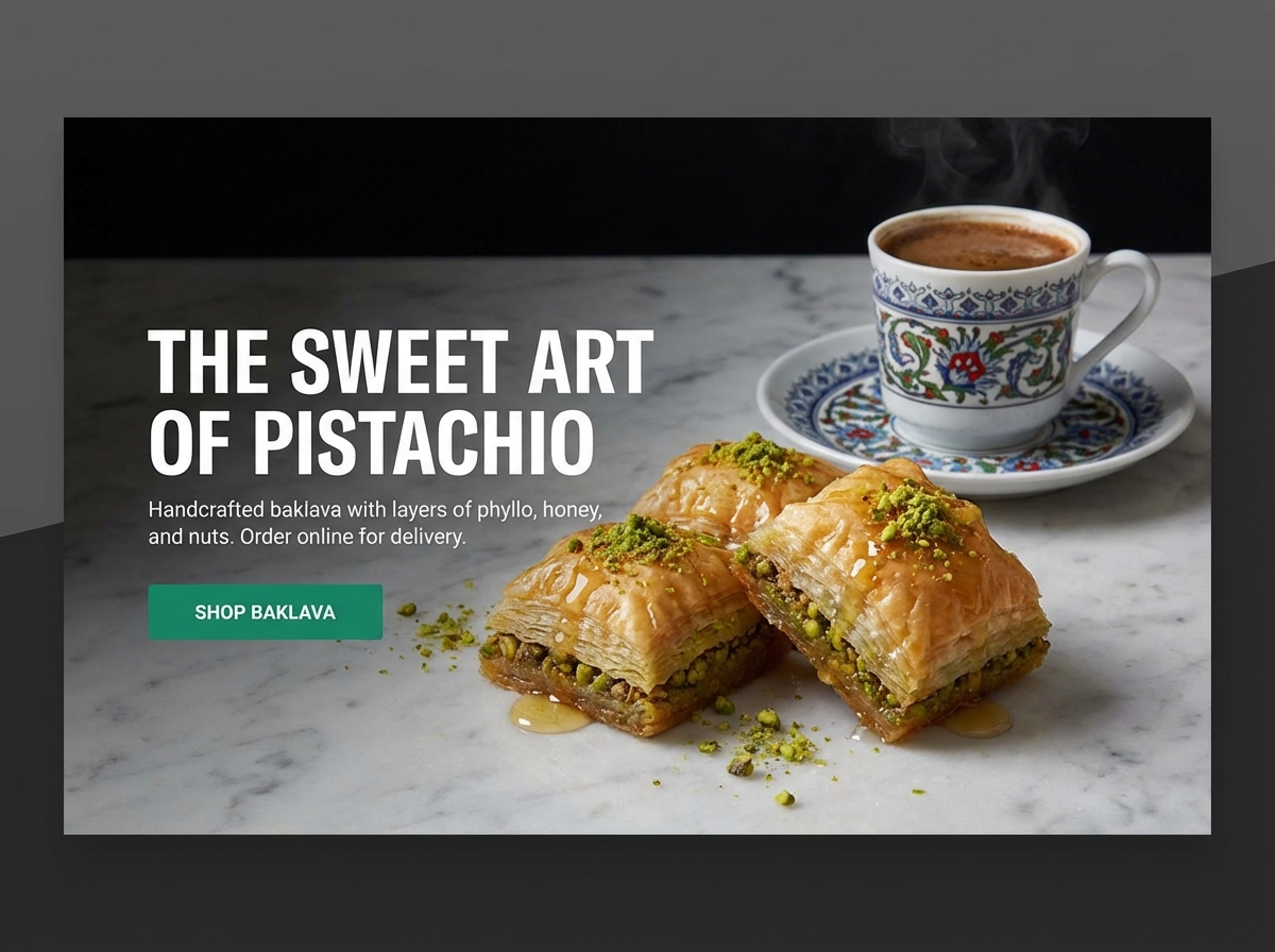 Build a stunning Baklava Website effortlessly website preview