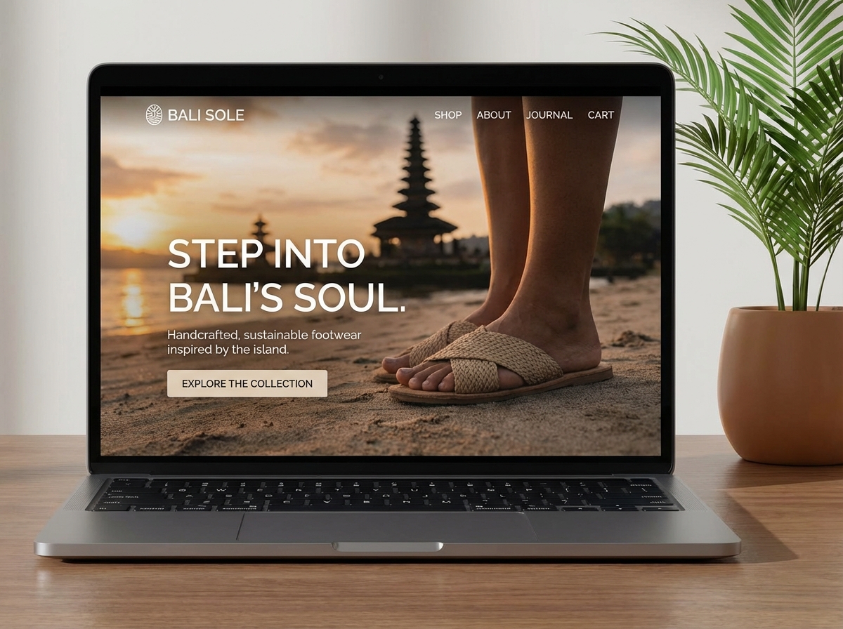 Design & Sell Balinese Inspired Shoes Online website preview