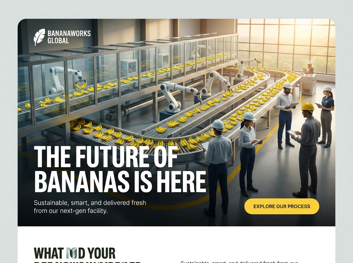 Build Your Banana Factory Website with Grigora website preview