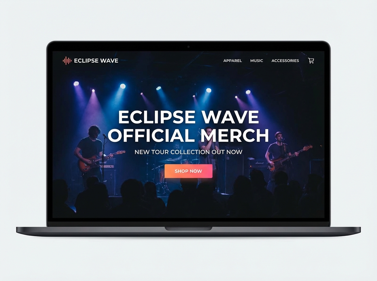 Launch Your Band Merch Website Today website preview