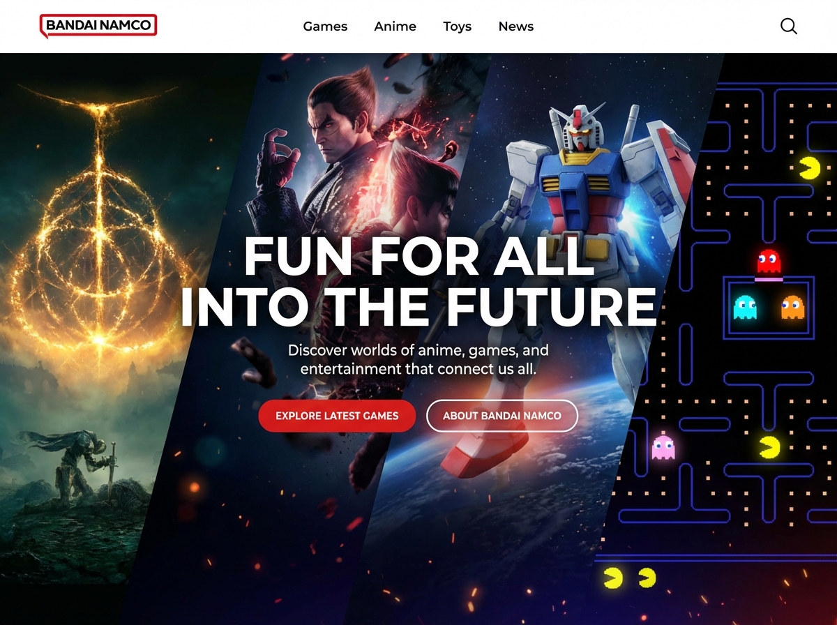 Create a stunning Bandai Namco Fan Site website preview
