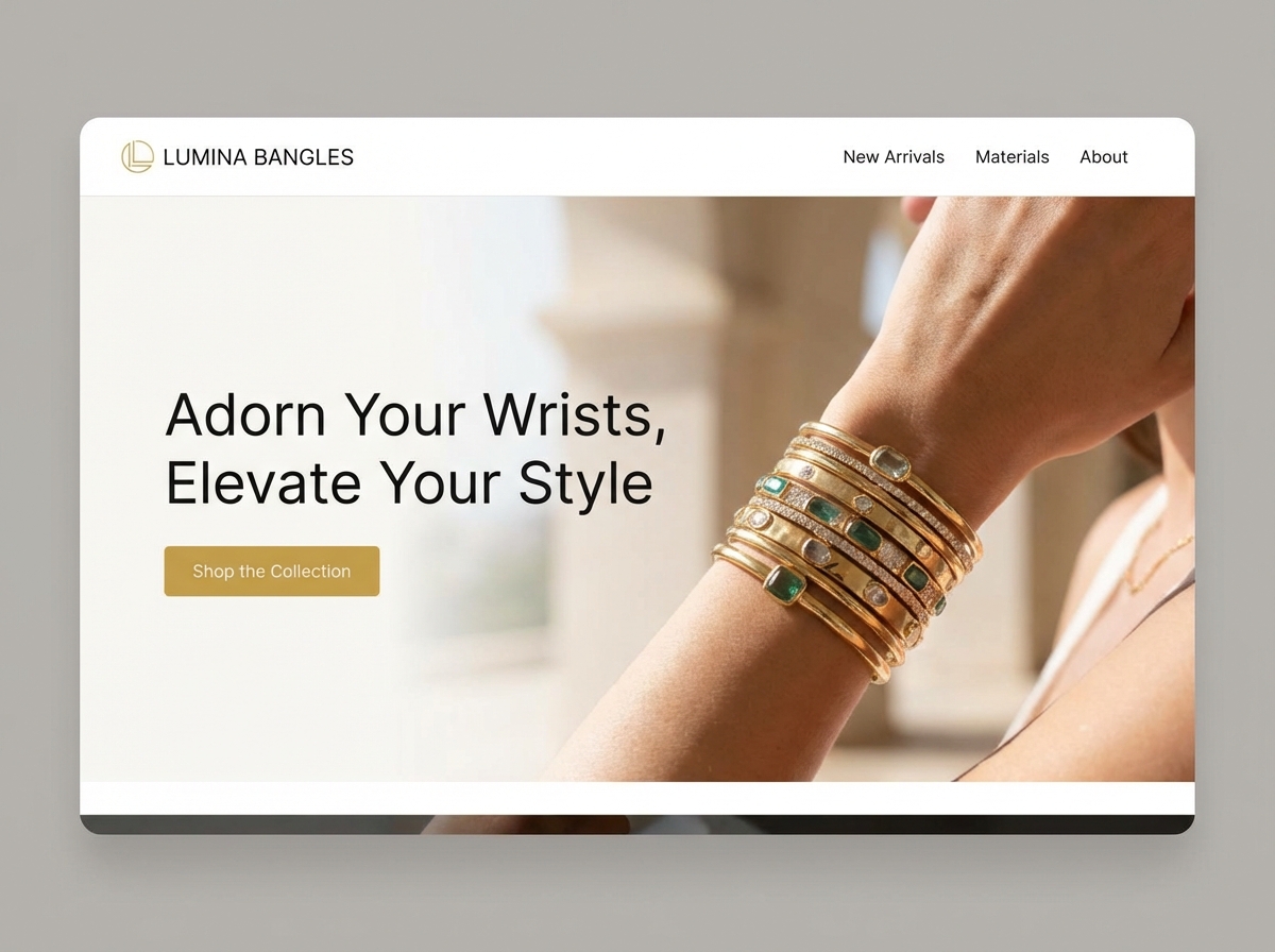 Craft Your Sparkle: Elegant Bangle Website Builder website preview
