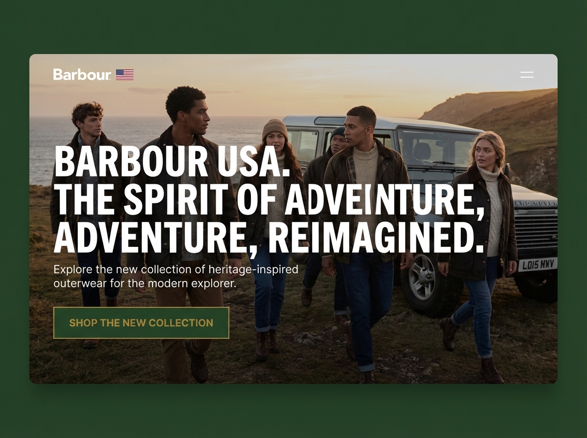 Build a stunning Barbour USA online presence website preview