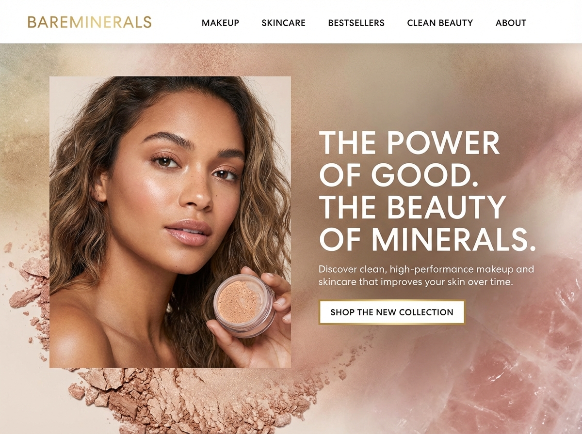 Build a Stunning Website for Your bareMinerals Line website preview
