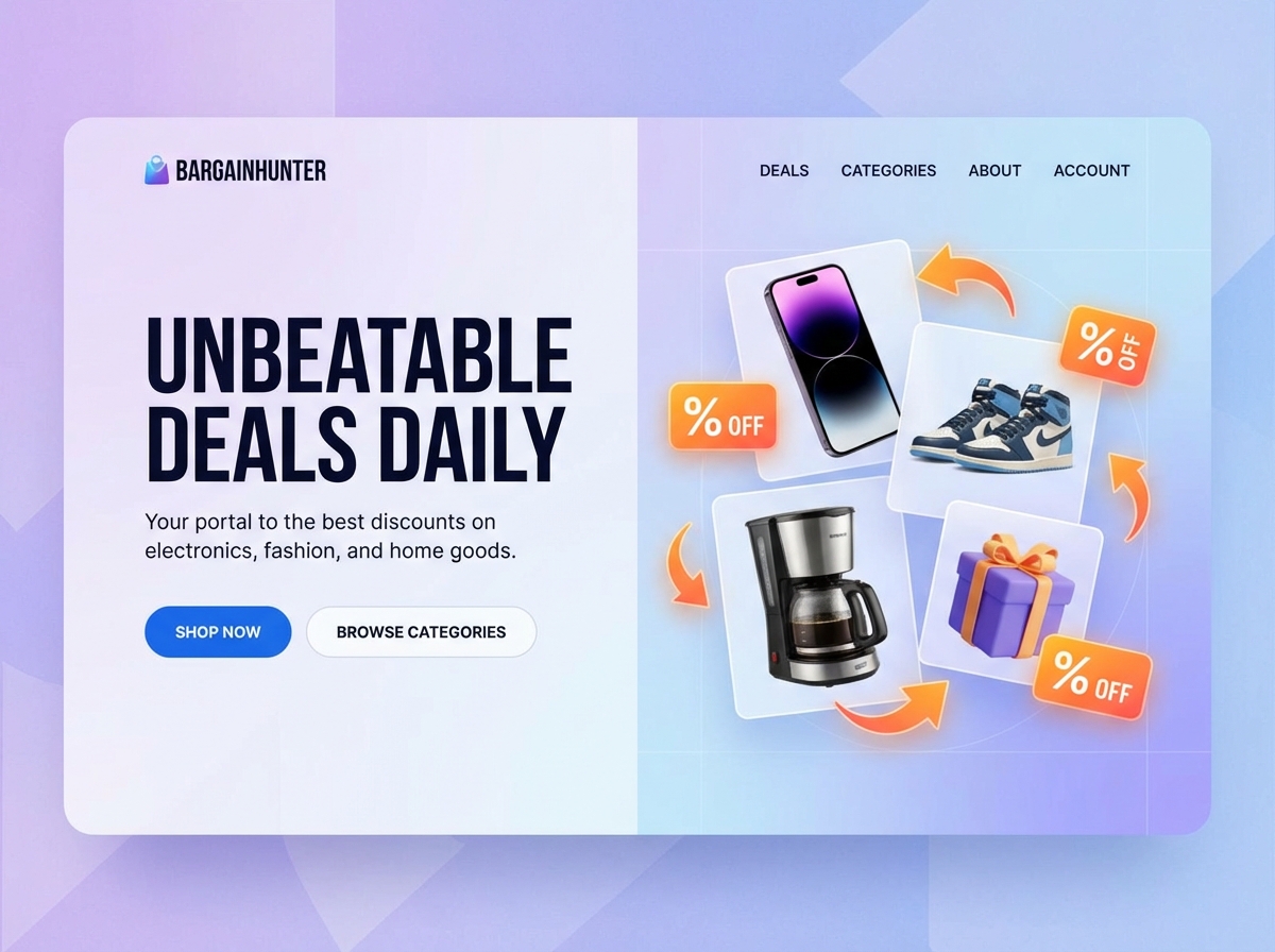 Uncover Incredible Finds with a Bargains Website Builder website preview