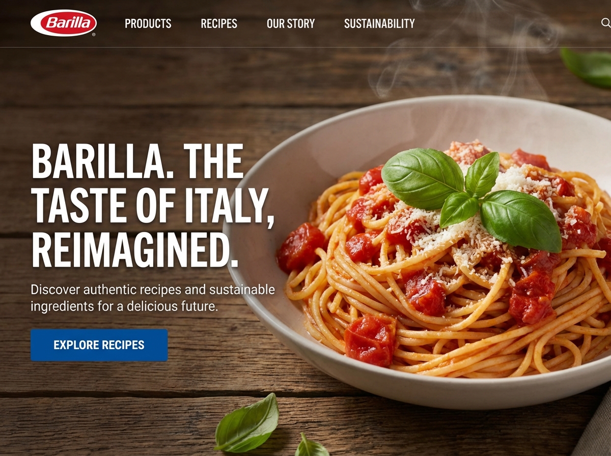 Build a Brand-Perfect Website for Your Barilla Products website preview