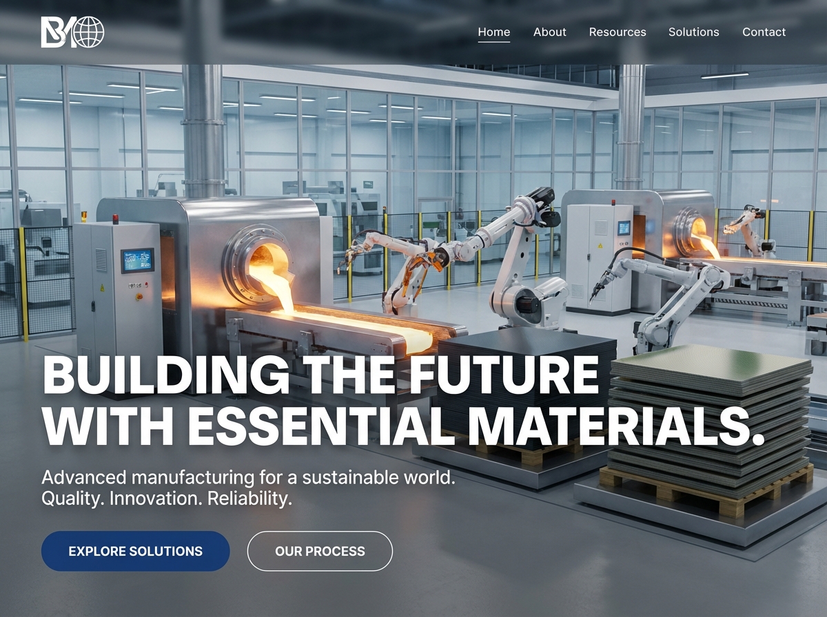 Launch Your Base Materials Manufacturing Website Today website preview