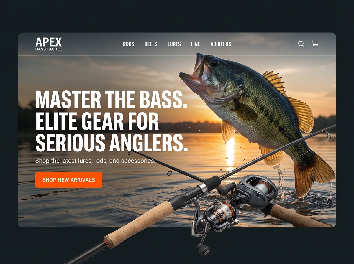 Launch Your Own Bass Fishing Tackle Website website preview
