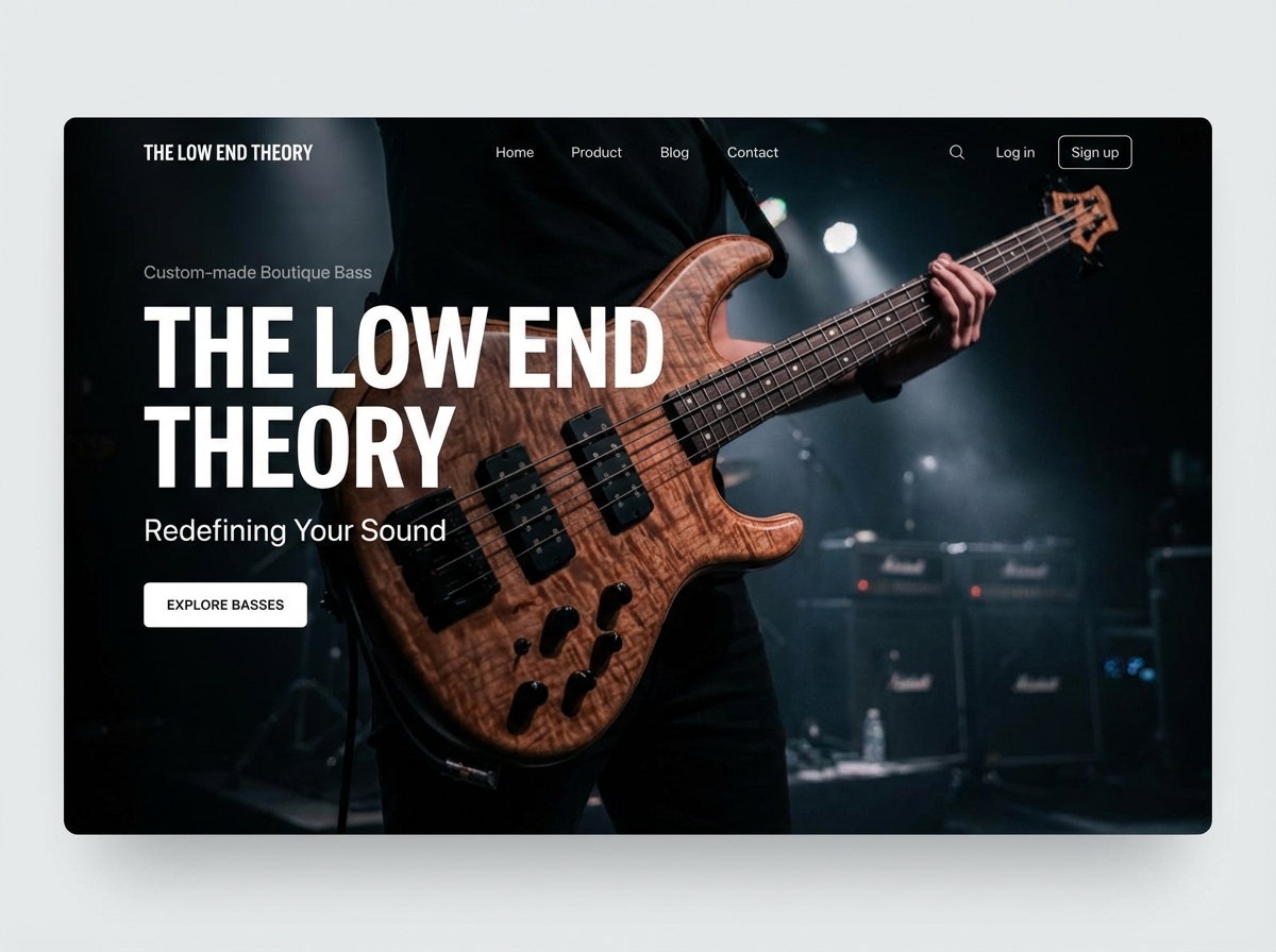 Build Your Perfect Bass Guitar Website Today website preview