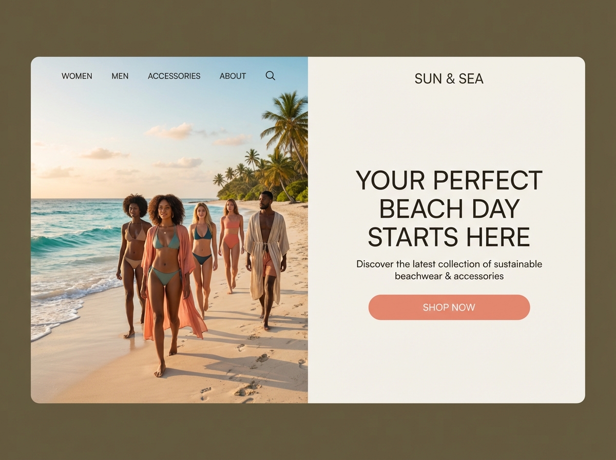 Build Your Stunning Beachwear Website Today website preview