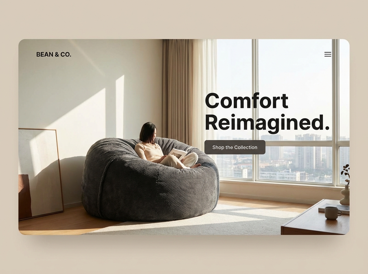 Design Your Dream Bean Bag Website Effortlessly website preview
