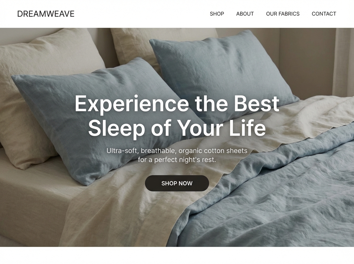 Design a Beautiful Online Store for Your Bed Sheets website preview