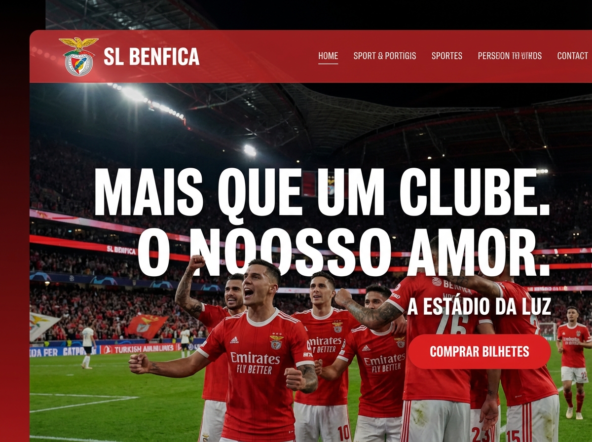 Build a Championship-Winning Benfica Fan Website website preview