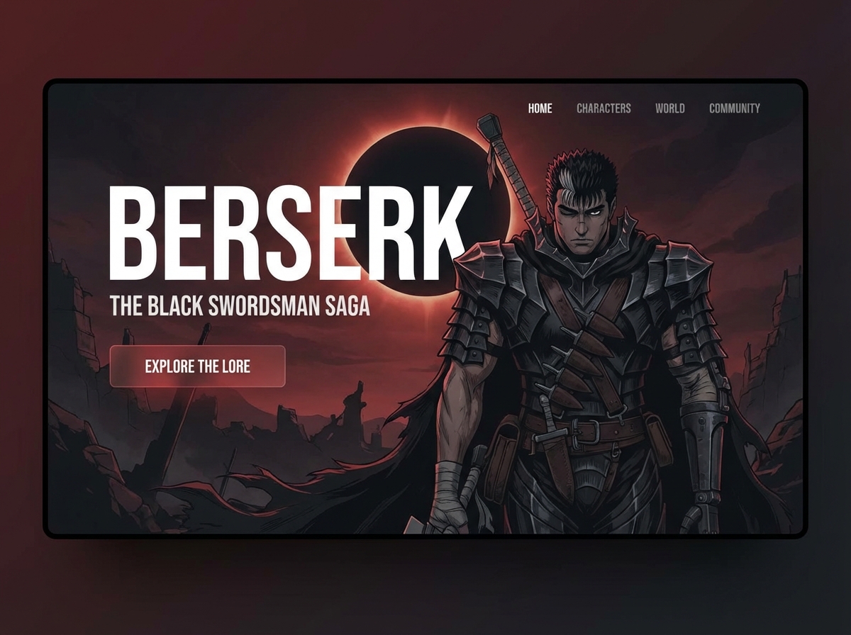 Unleash Your Vision: The Ultimate Berserk Fan Website Builder website preview