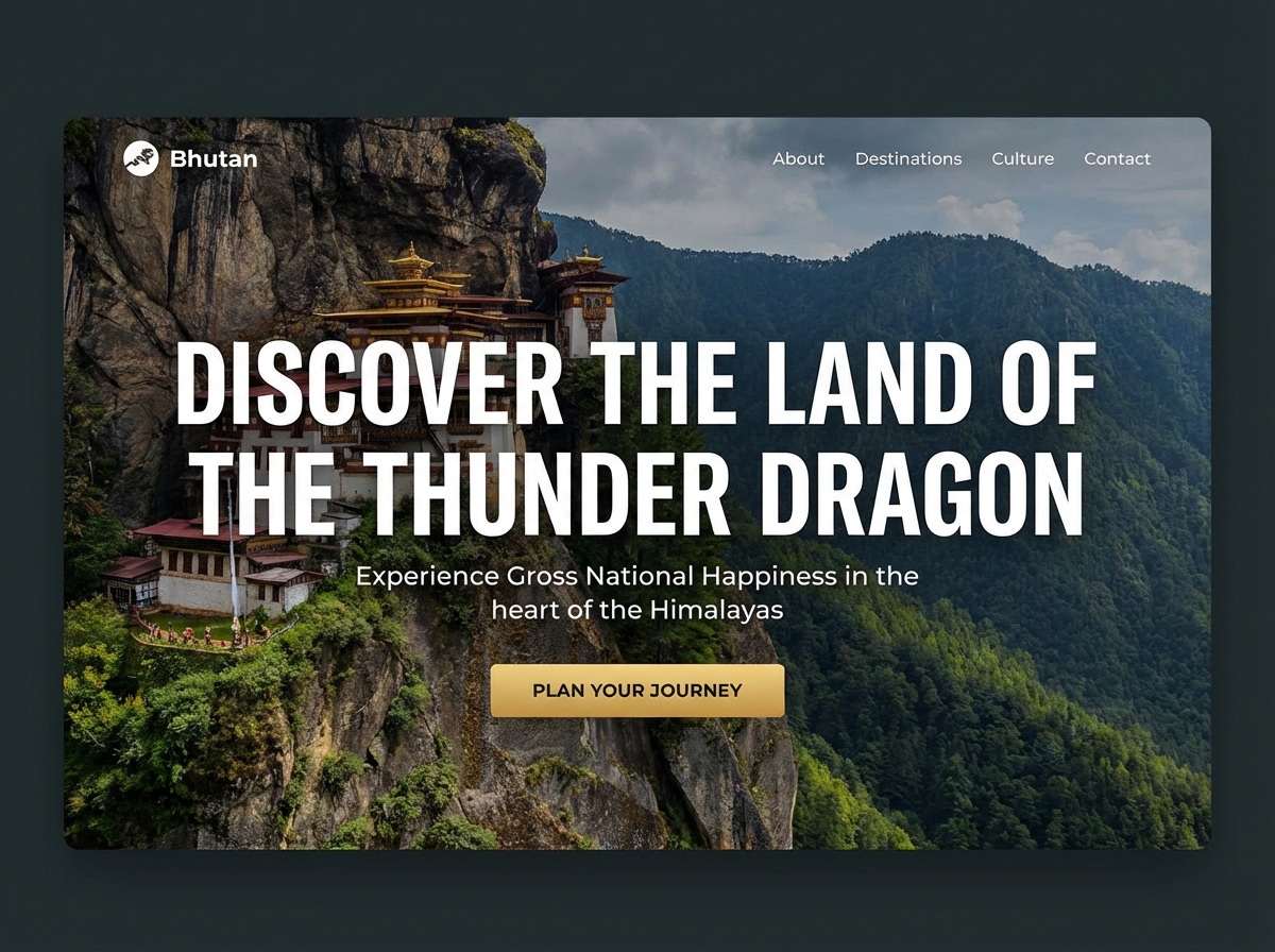 Build Your Digital Gateway to Bhutan website preview