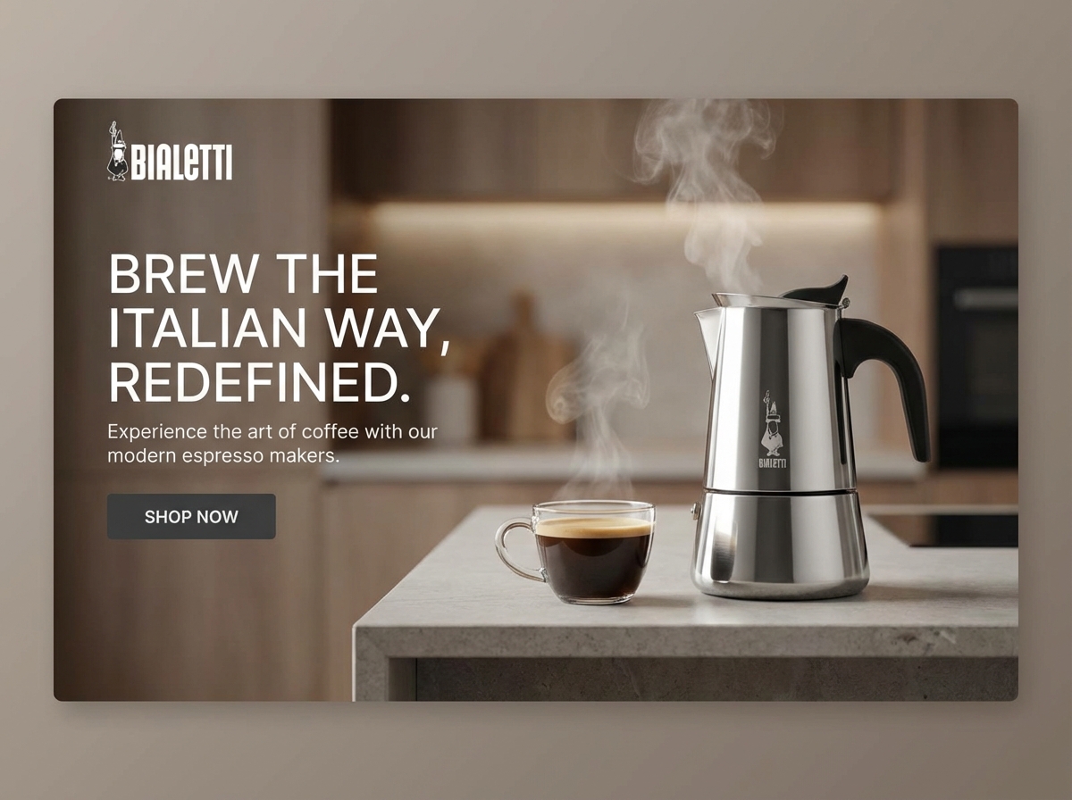 Build a Dazzling Digital Home for Your Bialetti Products website preview