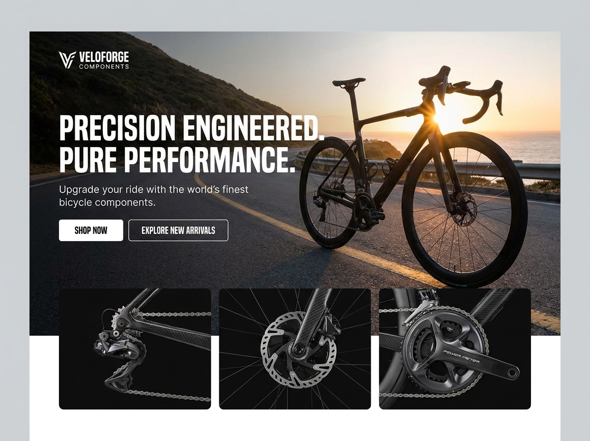 Build Your Showcase for Bicycle Components website preview