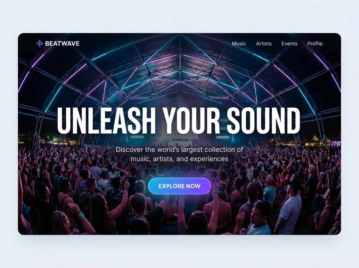 Build Big Music Websites Instantly | AI Builder website preview