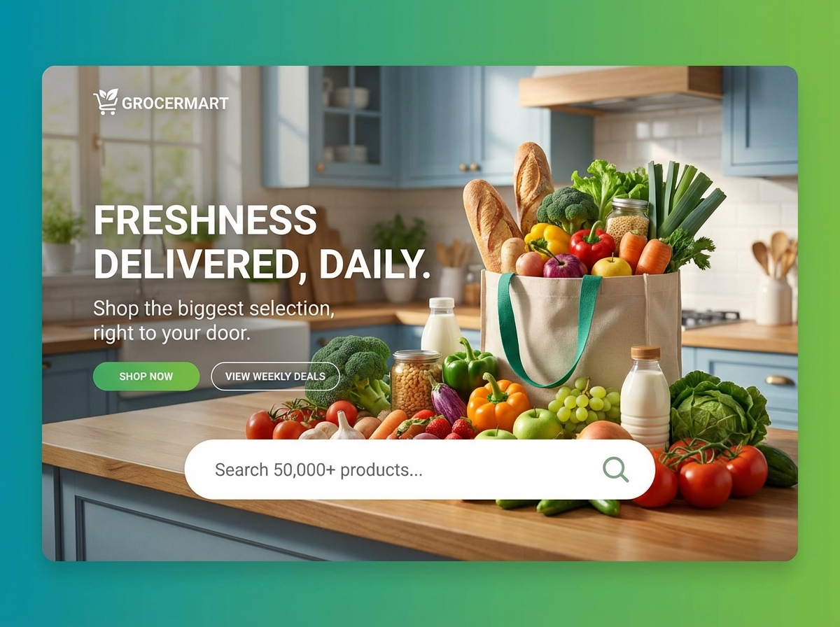 Build the Biggest Grocery Website Easily website preview