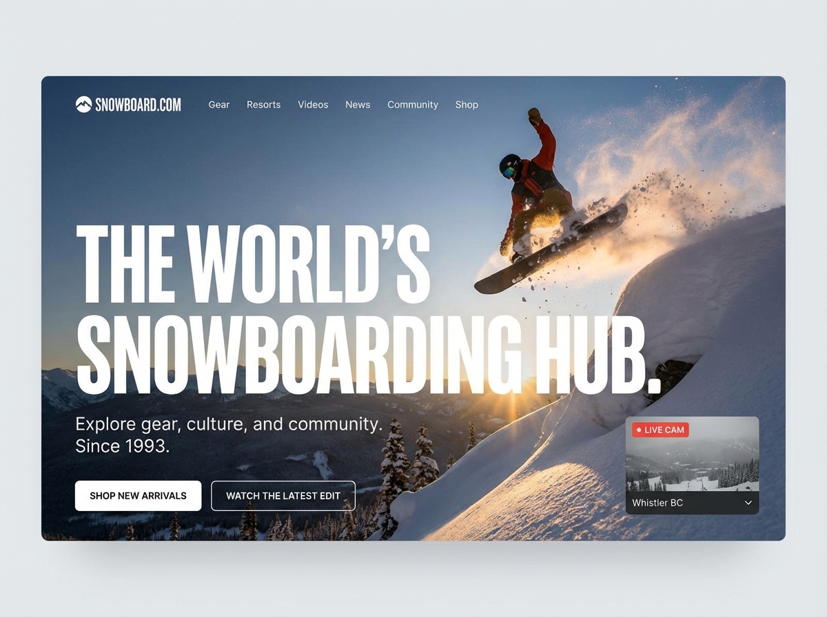 Create Biggest Snowboard Shop Websites in Minutes | AI Builder website preview