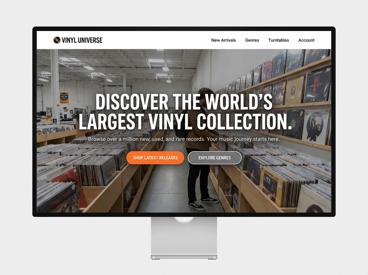 Build the Biggest Vinyl Collection Website website preview
