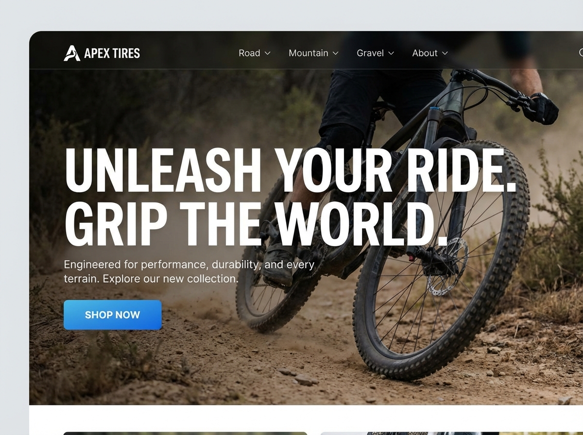 Build a High-Performance Bike Tire Website website preview